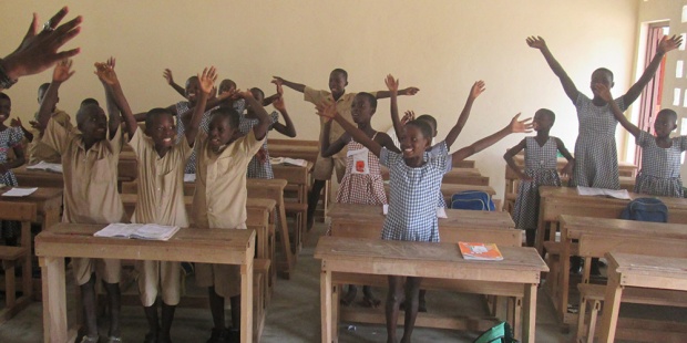 Les élèves de l'école rurale de Jacqueville, Côte d'Ivoire, mars 2017